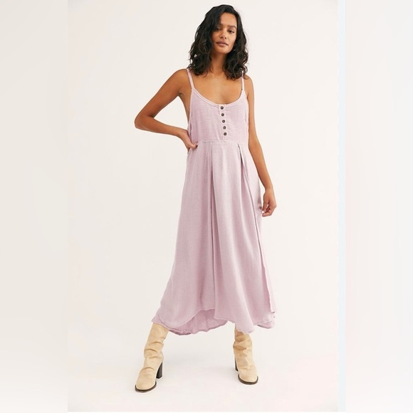 Women’s Free People Endless Summer Lavender Swing  Low Back Pullover Midi Dress - Picture 1 of 12